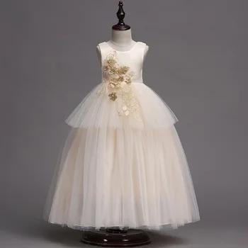 

2008 New Style Flower Lace Handmade Sleeveless Dress Princess Peng Dress for Middle and Big Girls girls christmas dress