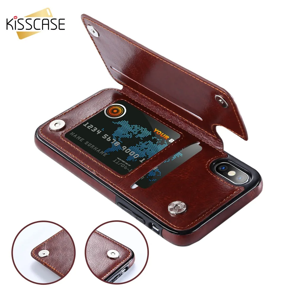 

KISSCASE Phone Case For Samsung Galaxy S10 S8 S9 Plus S10E Note 9 8 Vintage Wallet Leather Flip Case For iPhone X XS 6 7 8 Plus
