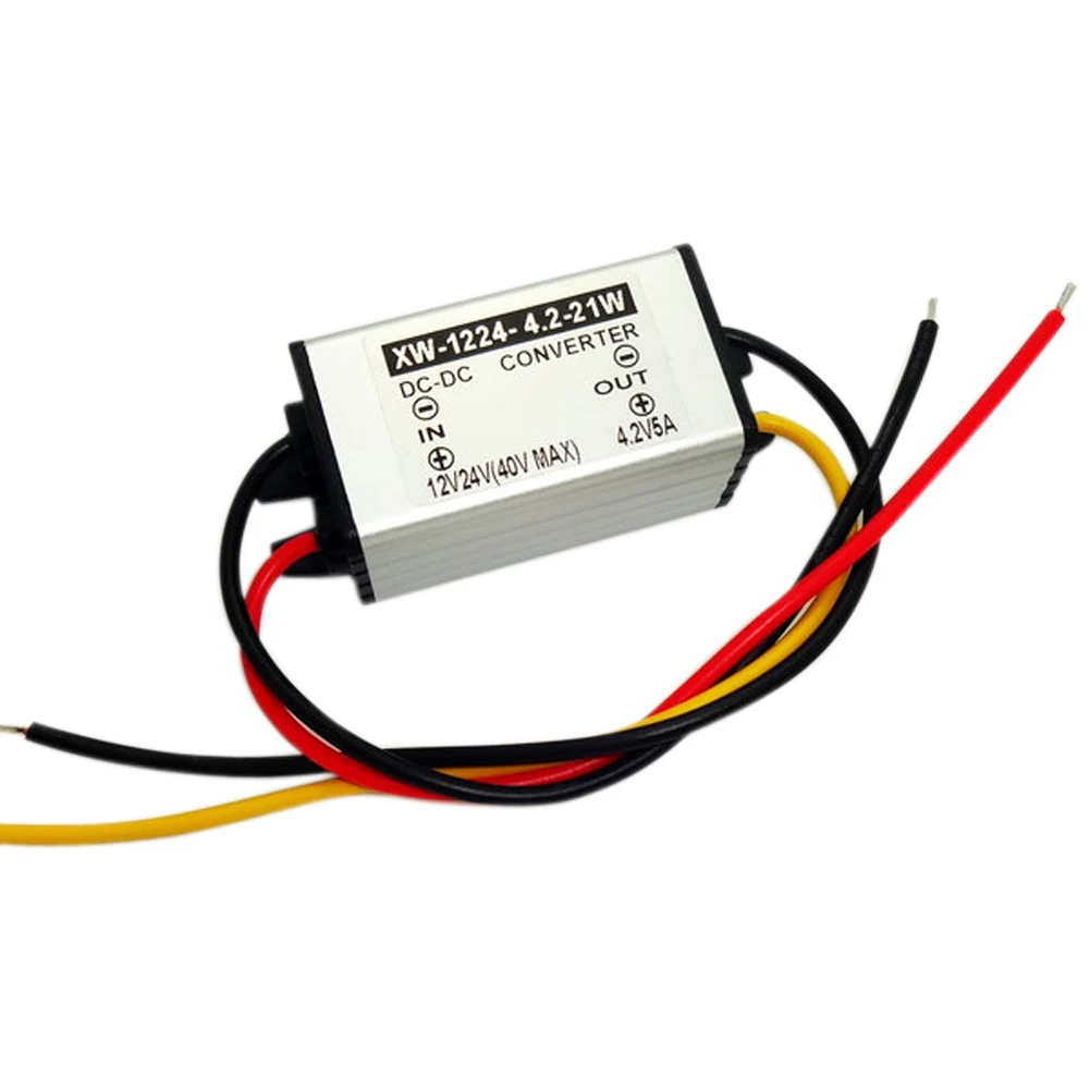 

New Step Down Power Adapter DC12V/24V(6.5-40V) To 4.2V 5A 21W Waterproof Supply Converter Auto Car Regulator Buck Module
