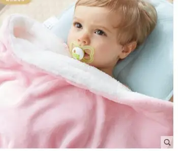 

warm winter thick double layer blanket soft solid color newborn baby blanket household kids nap blanket indoor