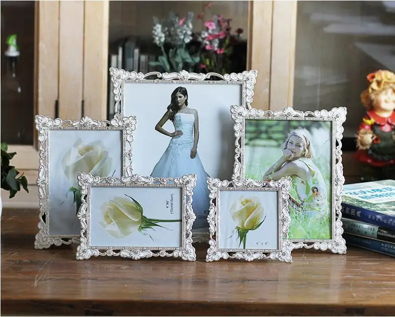 

6/7/8/10 inch Metal photo frame with diamond frame modern Picture Photo Frame for gift and wedding decoration XC006
