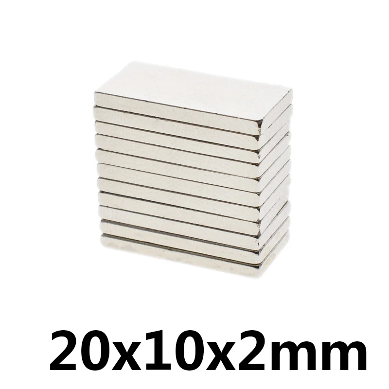 

10pcs Cuboid Block Craft Rare Earth Neodymium Magnetic Magnet Blocks,NdFeB magnet 20*10*2mm, 20mm x 10mm x 2mm magnets N35