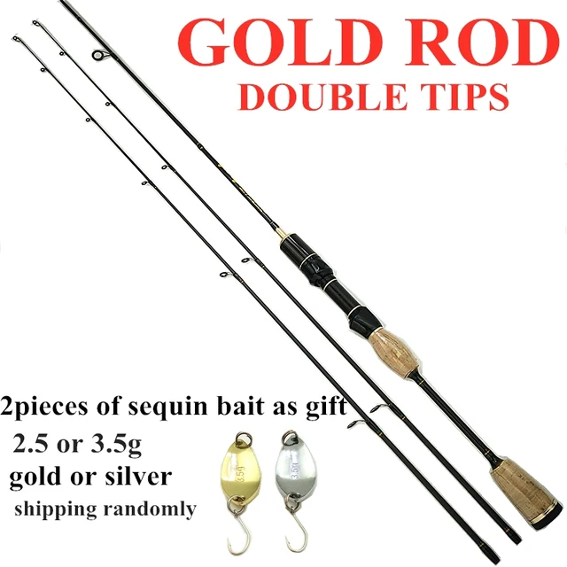 UL Power 1.8m Fishing Rod Spinning Rods Thin Super Light Rod 90g Carbon 2 Sections 2 Tips Lure WT 0.8-5g