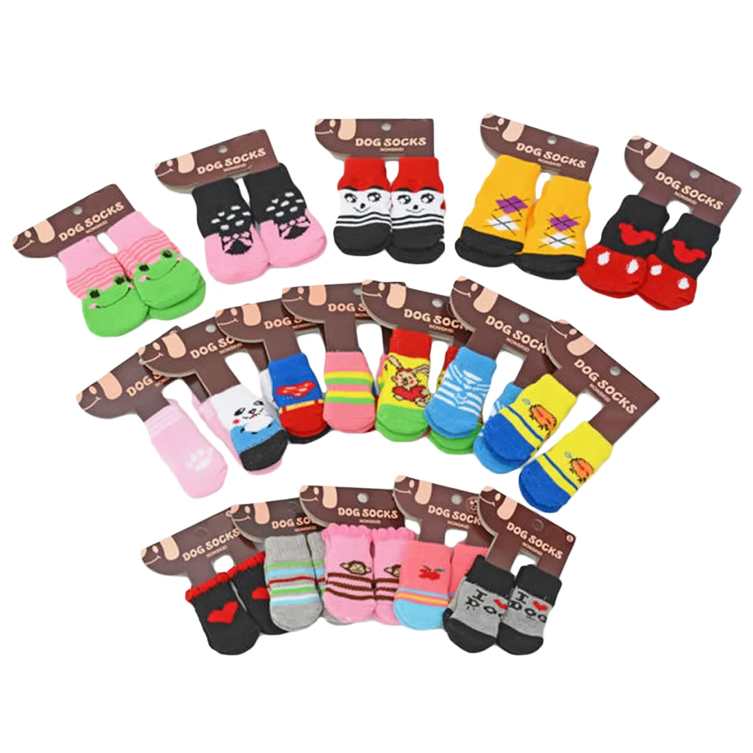 4Pcs Pet Cat Indoor Socks Puppy Dogs Pet Knits Bottom Winter Warm Soft