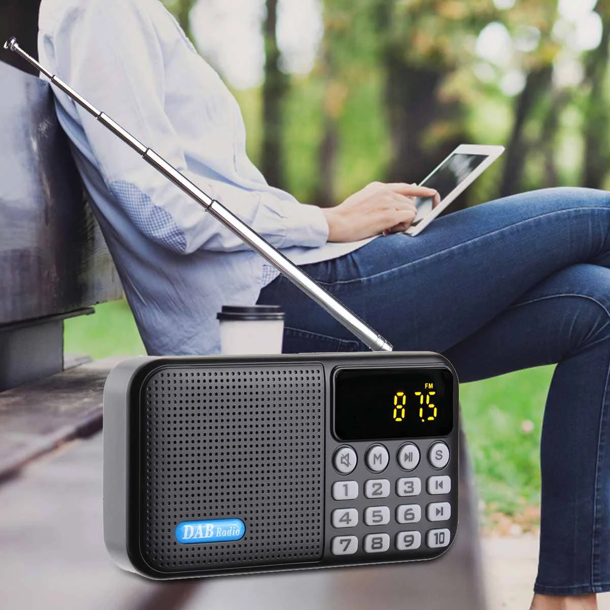 Портативный радио плеер приемник Цифровой DAB+ FM радио bluetooth стерео динамик открытый FM приемник музыкальный плеер с ремешком