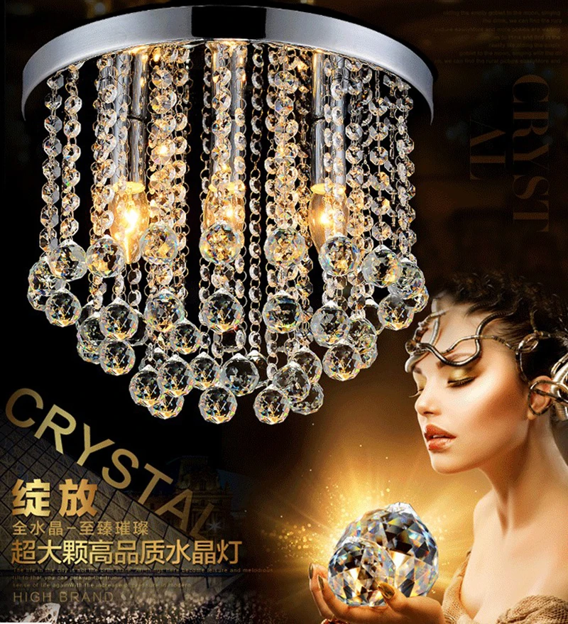 Led de Cristal Sala Estar Lâmpada Moderna Simples Varanda Entrada 1 Luzes de teto
