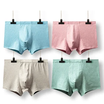 

2020 Panties Mens 4Pcs\lot Underwear Organic Natural Cotton Boxers Men Sexy Boxers Ventilate Plus Size Boxers Casual