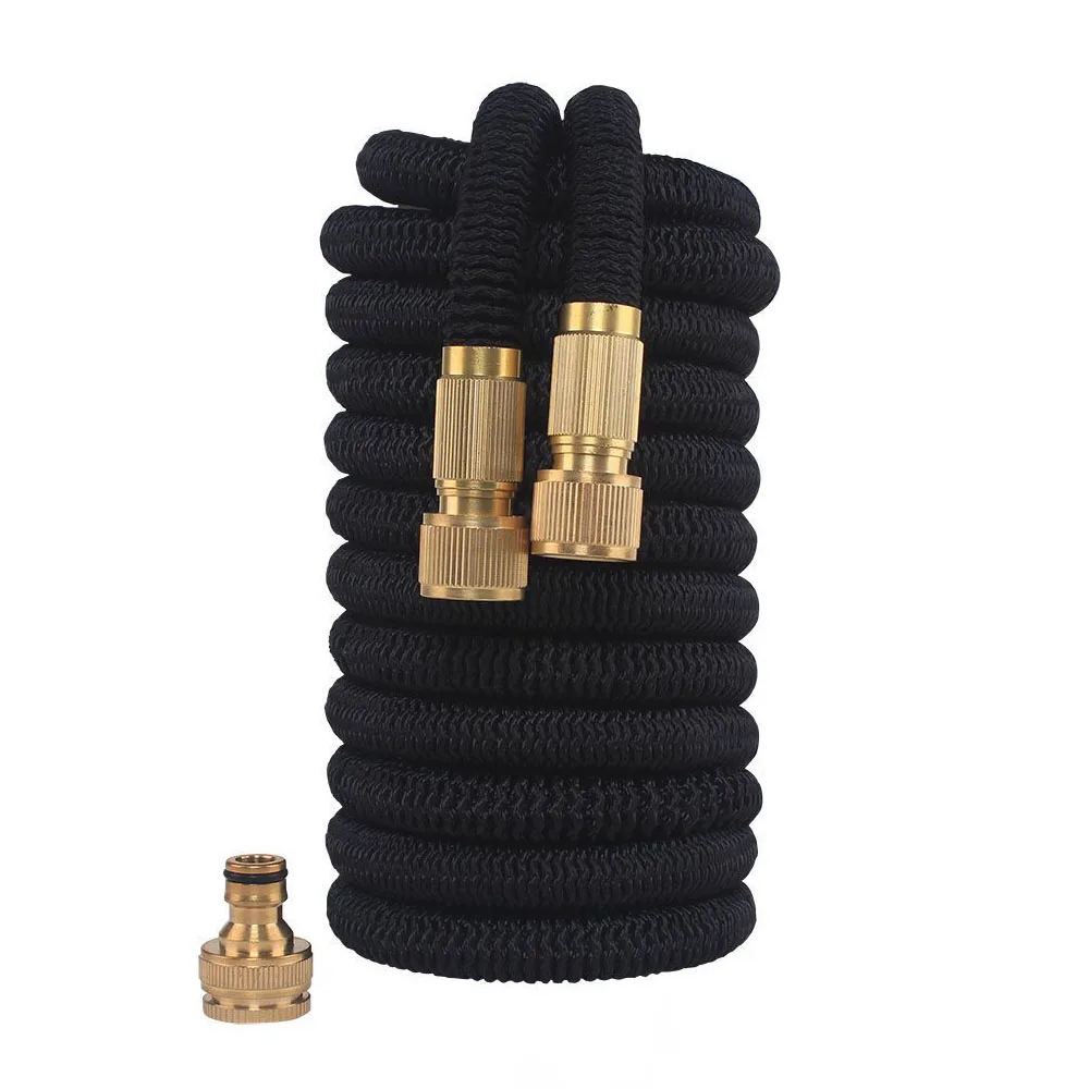 Cena 15 100FT TPE węże ogrodowe System nawadniania kropelkowego rozbudowy elastyczne magiczne węże do podlewania z kranem złącze dysza do myjni samochodowej
