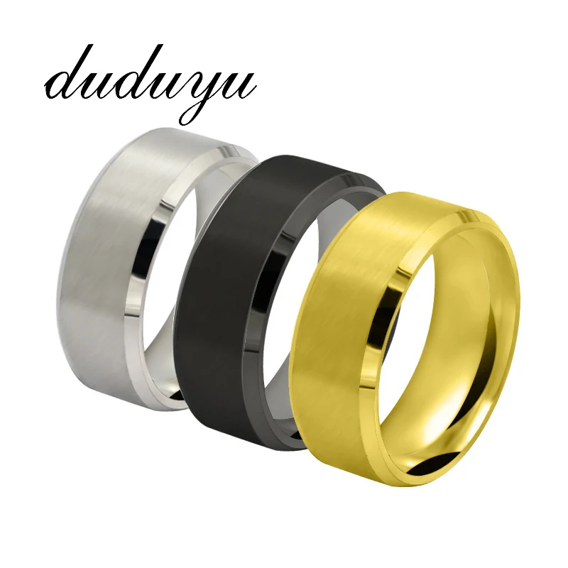 

3 Colors Fashion Couple Ring for Women Men Retro 316L Stainless Steel Simple Lover Wedding Engagement Rings 2018 New Arrival