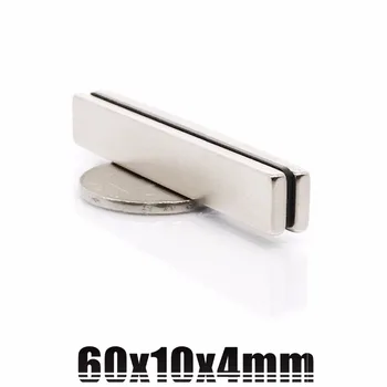 

2pcs 60mm x 10mm x 4mm N35 Super Strong Neodymium Rare Earth Magnet 60*10*4 Nickel 60x10x4 Art Craft Connection free shipping