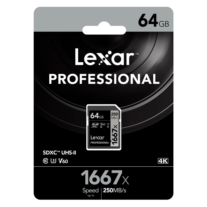 Lexar карты памяти 1667X V60 250 МБ/с. флэш-память sd карты s 64 Гб 128 UHS-II U3 micro sd карты 256 ГБ SDXC Для 3D 4K HD видео