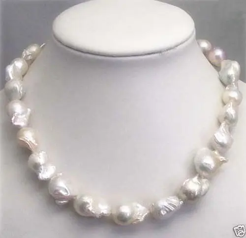 

FREE SHIPPING>>>@@ > Hot sale new Style >>>>>AAA+ Rare Huge 15-25MM WHITE SOUTH SEA BAROQUE KESHI AKOYA PEARL NECKLACE 18