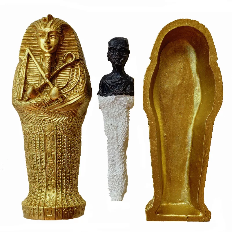 Ancient Egyptian Coffin Figurine Sculpture Egypt Mummy Statue - Image 5