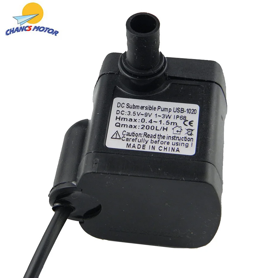 

DC Mini Submersible Water Pump 3W 3.5-9V with USB-1020 for Solar Power