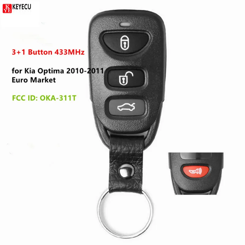 Keyecu New Smart Remote Key Fob 3+1 Button 433mhz For Kia Optima 2010