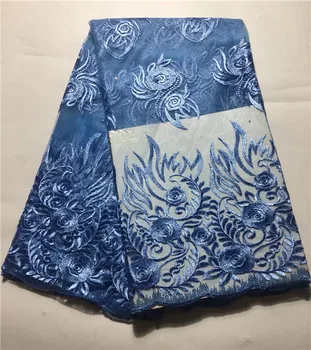 

High Quality Nigerian Lace Fabrics Lilac Color French Net Lace Fabric Embroidered African Tulle Mesh Lace Fabric For Dress