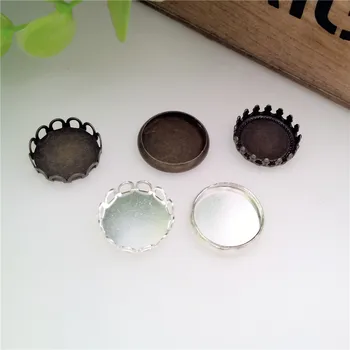 

15pieces 12mm various styles bronze and silver base for glass globe DIY Glass vial pendant jewelry accessories