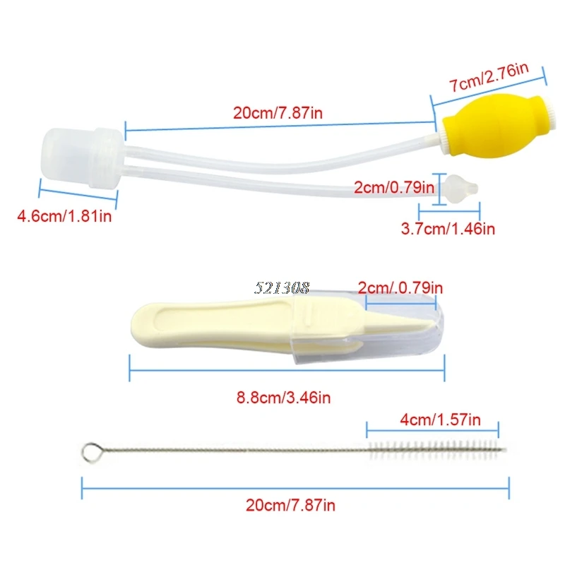 Новинка, аспиратор, носовой аспиратор для младенцев, безопасная вакуумная всасывающая насадка для Носа+ медицинский пинцет для младенцев, сопли, Sucke APR12_30
