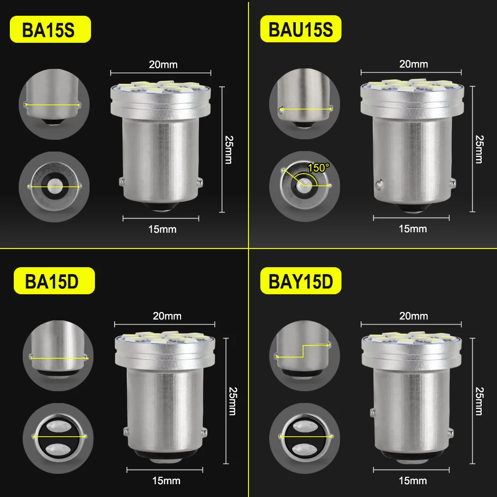 1 шт. 1156 BA15S P21W BAU15S PY21W 1157 BAY15D P21/5 Вт светодиодный лампы BA15D R5W R10W Автомобильная
