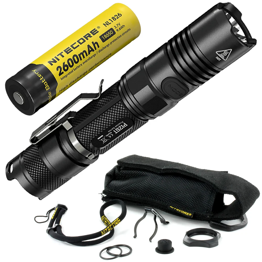 NITECORE P12GT 1000 люмен CREE XP-L HI V3 светодиодный тактический фонарь с перезаряжаемой батареей 18650 7 режимов Карманный EDC - Испускаемый цвет: 2600mAh NL1826