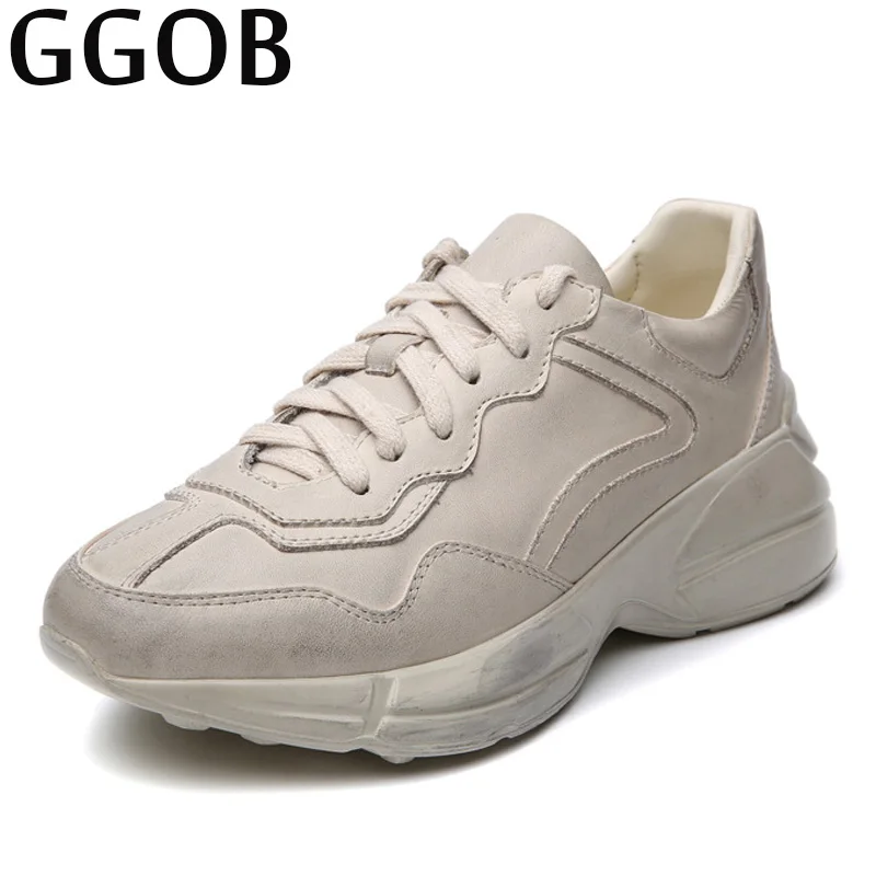 Véritable En Femme Classiques Beige La Avec Casual Chaussures Plein Marche Old 2018 Plus De Cuir Flats Ne Vieux Marque Ggob do Beige Taille Plat Air Femmes qnvztxwv07