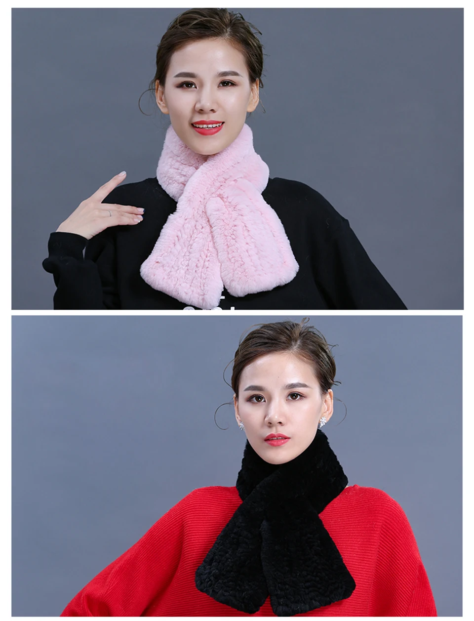 100% Real Rabbit Fur Scarf Lady Luxury Natural Fur Scarf 2018 Brand New High Quality Winter Scarves For Women  (12)