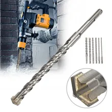 Concrete Tungsten Carbide Tip 210mm SDS Plus Crosshead Drill Bits Carbide Twin Spiral Drilling Efficiency High Precision Durable