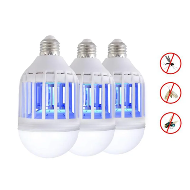 2 in 1 15W LED Bulb E27 Mosquito Killer Lamp 110V 220V Electric Trap Mosquito Killer Light for outdoor camping sleepping lamps (4)