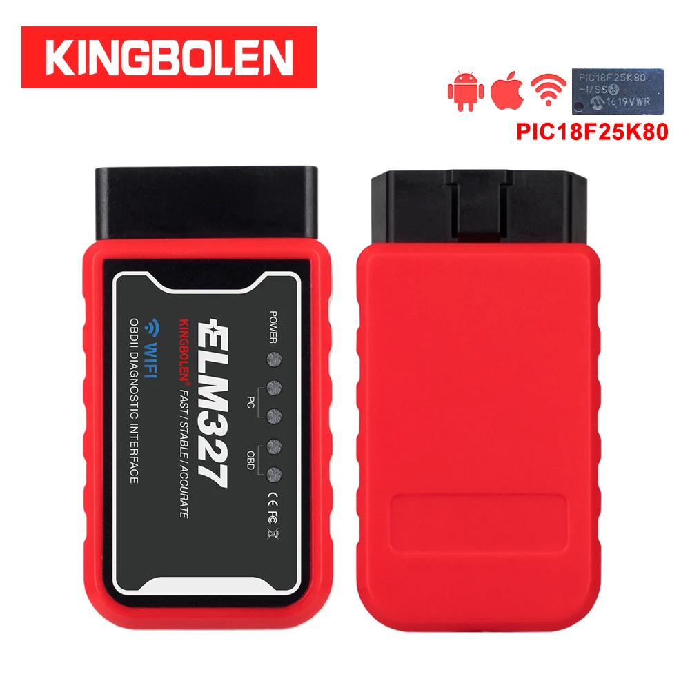 

ELM327 WiFi Bluetooth V1.5 PIC18F25K80 Chip OBDII Diagnostic Tool IPhone/Android/PC ELM 327 V 1.5 ICAR2 Auto Scanner Code Reader