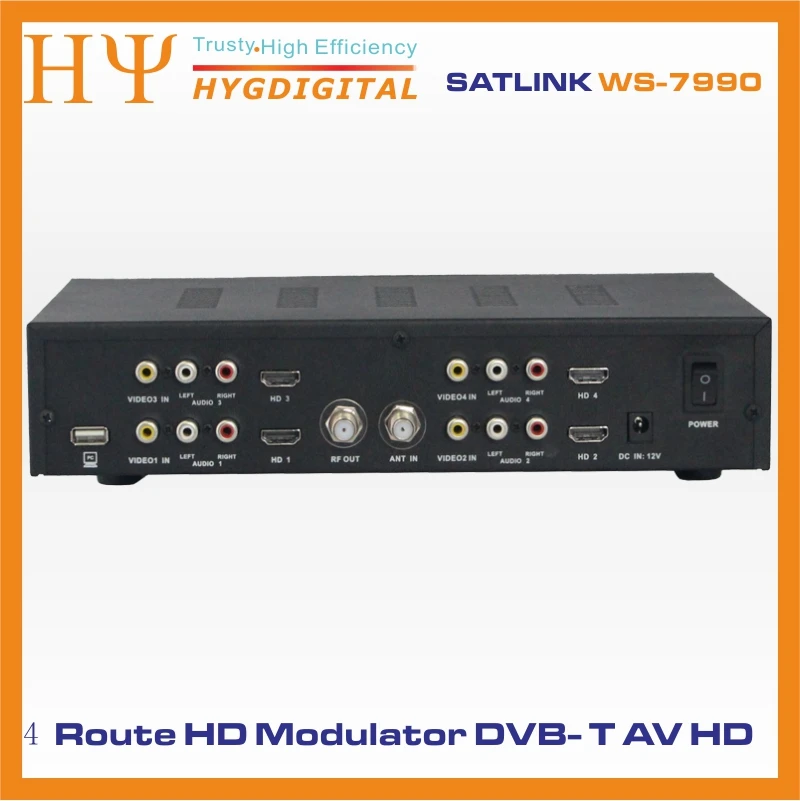 Satlink WS-7990 4 Route DVB-T модулятор AV HDMI четыре маршрутизатора DM модулятор DVB-T AV HD цифровой модулятор rf