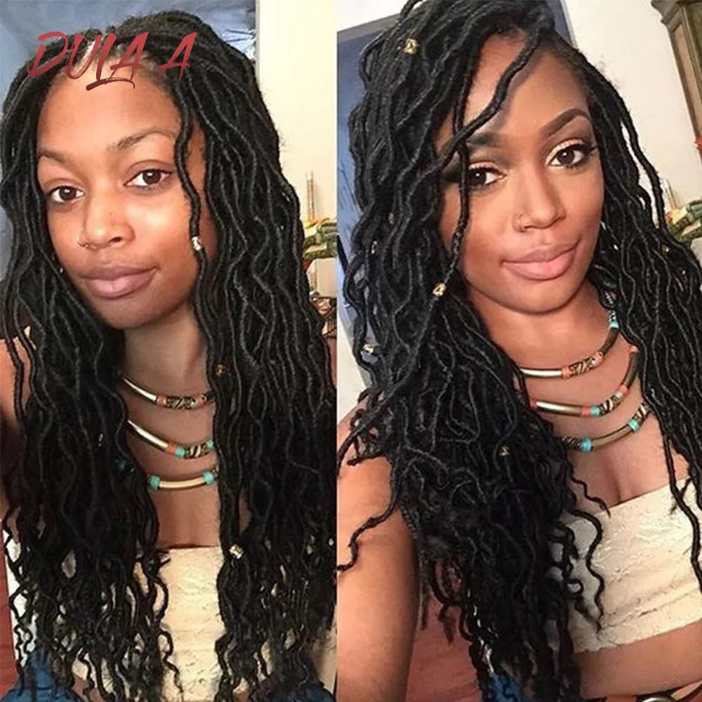 Dula A крючком волосы для наращивания богемные Faux locs вьющийся кроше плетение волос синтетические волосы Омбре косы