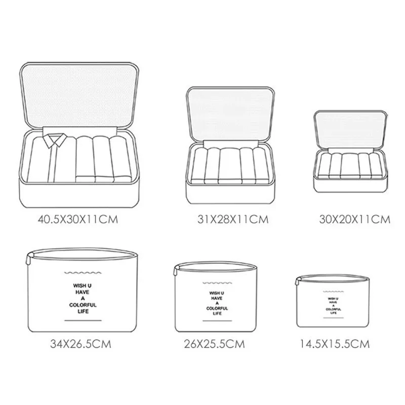 6 шт./компл. Упаковка Кубики Водонепроницаемый дорожная сумка для одежды полиэстер Чемодан Организатор функциональные, аксессуары для путешествий, чехол для хранения