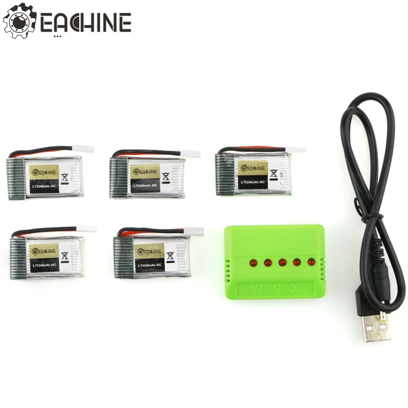 

5PCS Eachine E010S 3.7V 240mAh 45C Battery RC Quadcopter Spares Parts