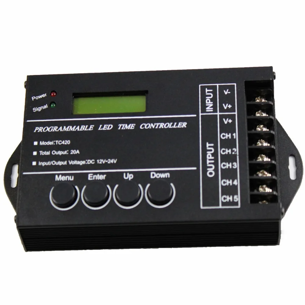 TC420 TC421 TC423 Time Programable RGB LED Controller Dimmer DC12V/24V 5 Channel 