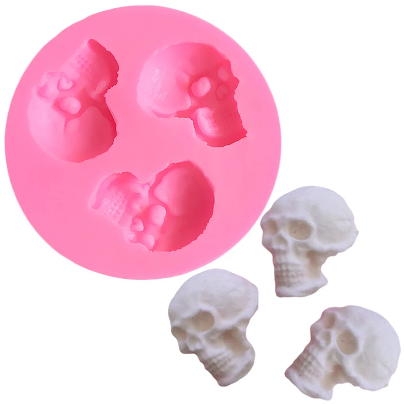 

LYCFEP Skeleton Head Skull Fondant Molds for Cake Decorating Molde Silicone Bolo Cake Stencils Decoration All for Cake EP060431