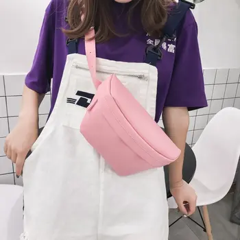 

fashion female student breast bag waist bag solid color soft satchel Messenger Bags 2019 new arrival purses and handbags