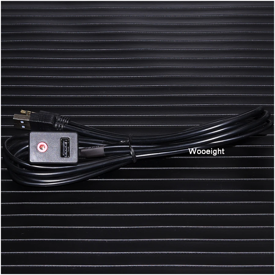 Wooeight Universal Dashboard Extension Cable 3 5mm USB AUX Socket Headphone Male Jack Flush Mount Mounting Adapter Panel Input