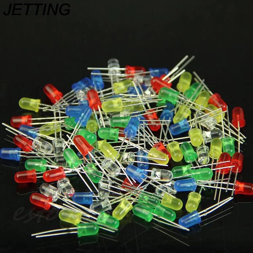JETTING Wholesale 100pcs DTY 5mm LED Light Diffused Assorted
