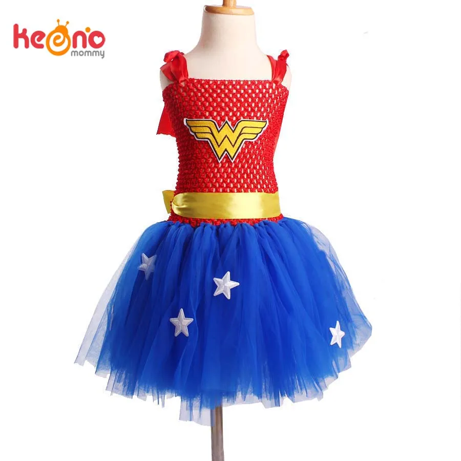 Superhero Wonder Woman Girl Tutu Dress Kids Halloween Dress Up Cosplay Costume Baby Birthday Gift Photo Props (5)
