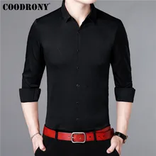 COODRONY брендовая мужская рубашка, осенняя деловая одежда, повседневные рубашки с длинным рукавом, Хлопковая мужская рубашка, модная полосатая рубашка Masculina 96011