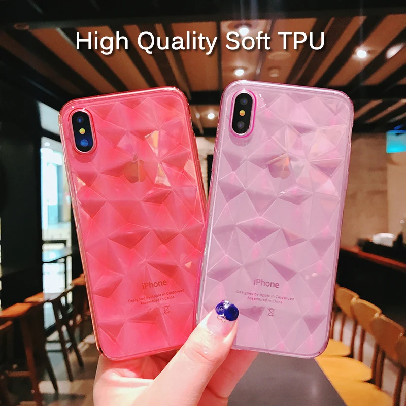 Diamond Texture Case For iPhone X XS MAX XR Soft Phone Cover For iPhone 6 6s 7 8 Plus Luxury Transparent Cases Ultra Thin Coque Diamond Texture Case For iPhone X XS MAX XR Soft Phone Cover For iPhone 6 6s 7 8 Plus Luxury Transparent Cases Ultra Thin Coque