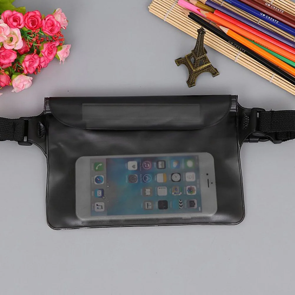 22 x 22cm PVC Pool Accessories Outdoor Sports Waterproof Bag Touch Screen Mobile Phone PVC Waist Case Pocket 1PC