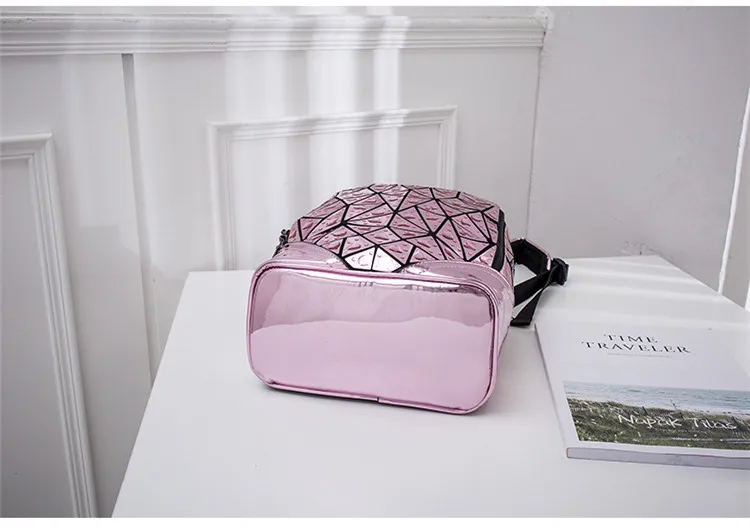 Световой правильной геометрической формы, с блестками Лазерная рюкзак женский ноутбук рюкзак сумка-рюкзак школьный рюкзак, рюкзак для путешествий Для женщин стеганый рюкзак
