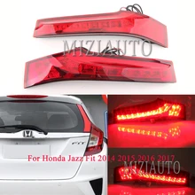 MIZIAUTO задний фонарь 2 шт. для Honda Jazz Fit Автомобильный светодиодный Предупреждение льная лампочка заднего бампера