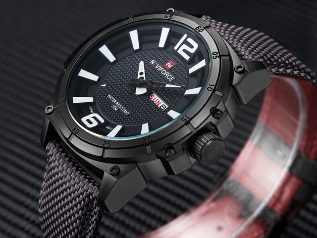 NAVIFORCE Top Brand Military Watches Men Fashion Casual Canvas Leather Sport Quartz Wristwatches Male Clock Relogio Masculino -