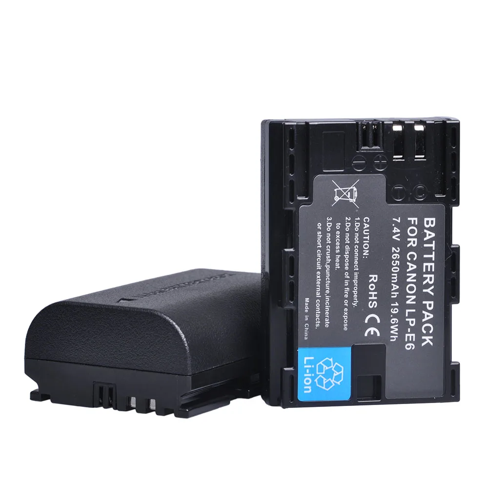 3 шт. 2650 мАч LP E6 LPE6 камера батарея + USB двойное зарядное устройство для anon 5D Mark II III 6D
