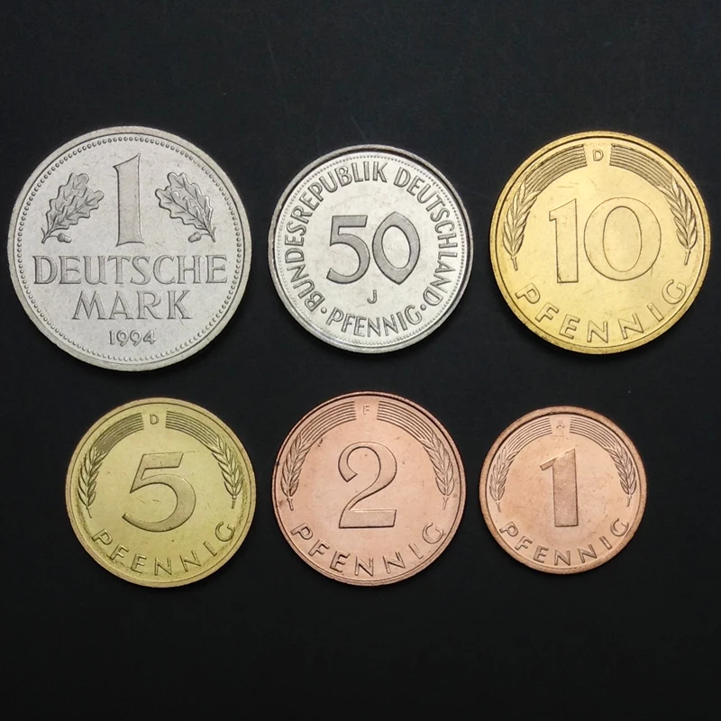 

6piece Federal Republic of Germany coin original coins old version Not circulated