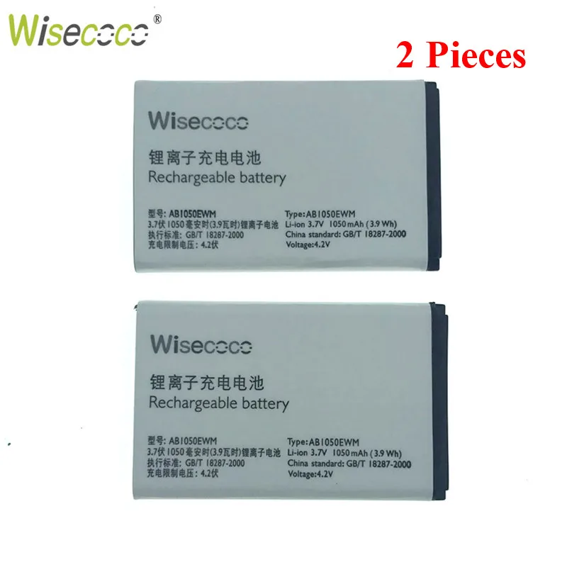 Wisecoco 2 шт./лот AB1050EWM 1050 мАч новый мощный аккумулятор для Philips Xenium X216 CTX216 телефон