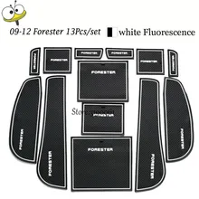 Interior del coche Accesorios de Automóviles de Goma Luminosa Puerta puerta Pad Antideslizante Estera Portavasos Cojín Para 2009-2012 Subaru Forester
