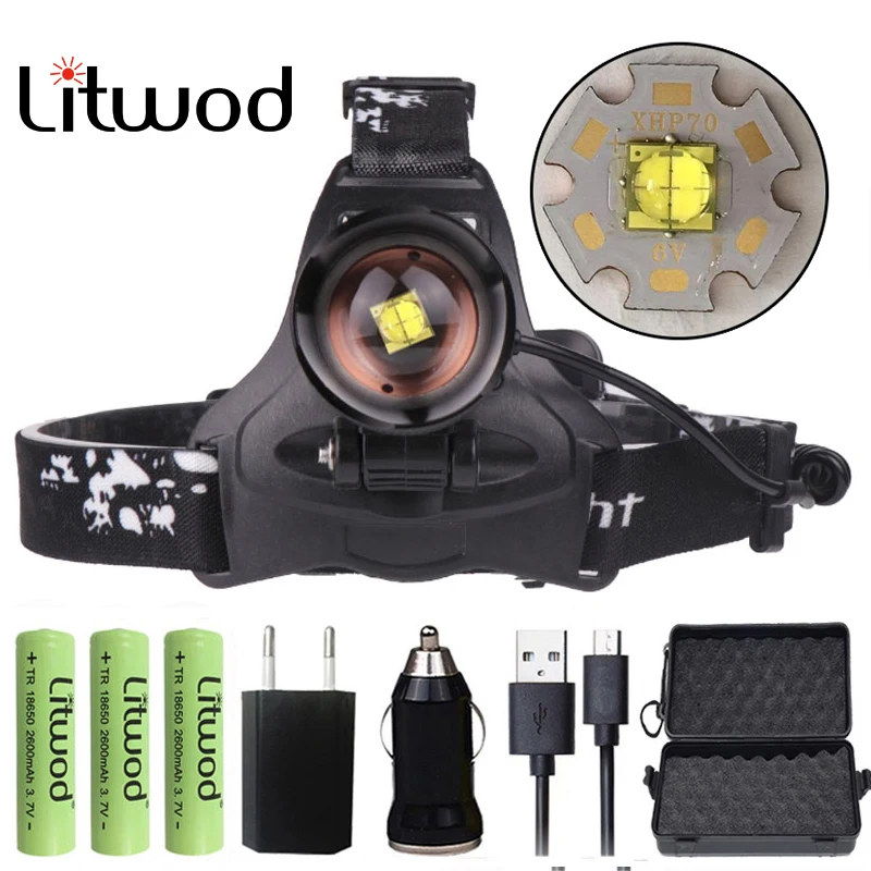 

Z40 Litwod 2608 chip XHP70 XHP50 Headlight 30000lumens powerful Led headlamp zoom Head light head lamp flashlight torch Lantern